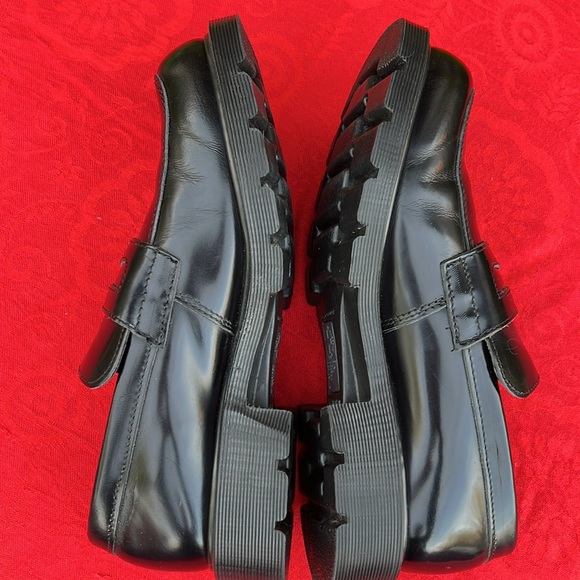 🏴󠁧󠁢󠁥󠁮󠁧󠁿 Dr. Martens MIE Mono Black Chunky Block Heel Penny Loafers UK 7 - Picture 14 of 17